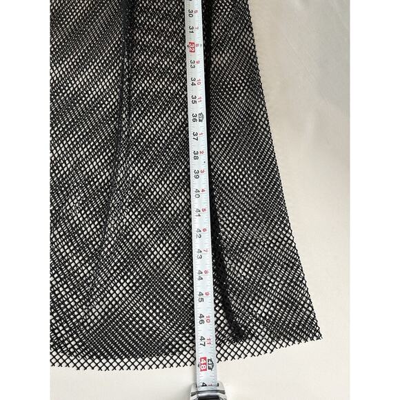 Dressy Mesh Midi Dress Goth Emo Size M/L Fishnet Women's Black Beaded Sequin Bra - Picture 7 of 7